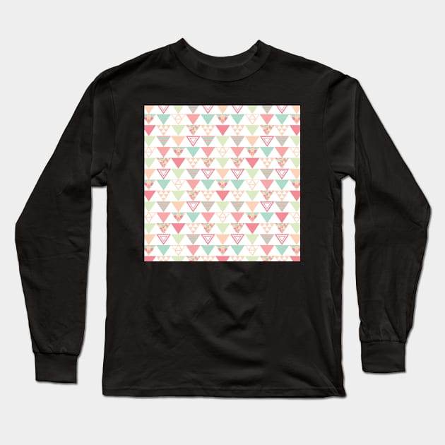 Pastel Triangle Pattern Long Sleeve T-Shirt by Eliza-Grace